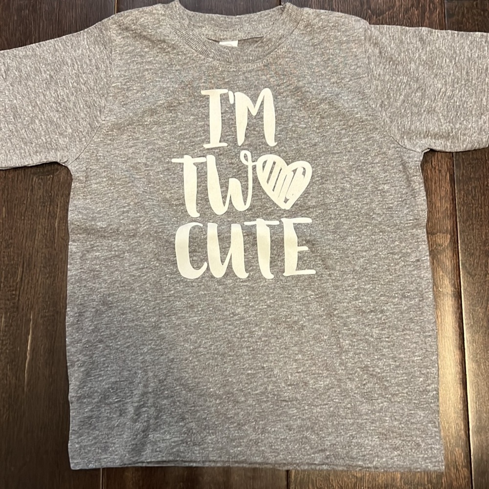 NWOT Gender Neutral I’m two cute gray t shirt! 2nd birthday shirt!